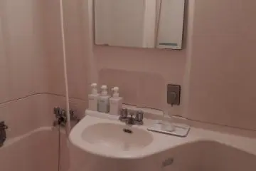 Bathroom with basic amenities such as soap and toothbrush all provided