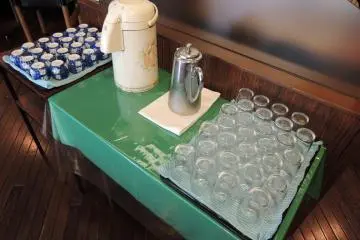 Free tea available at the restaurant