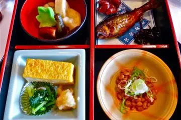 Various local foods are served in breakfast