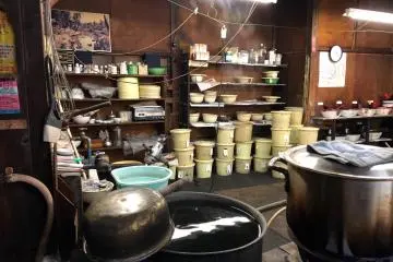 Tubs upon tubs of painstakingly made dyes 