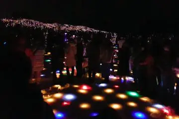 The 35,000 bulbs embedded in the snow is a treat to the eyes
