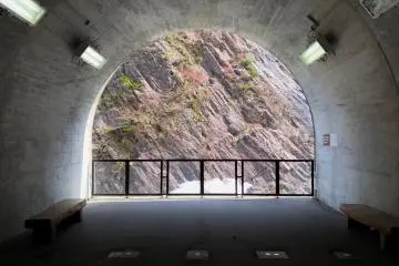 The first viewing point in the tunnel
