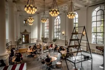 Although the second and third floors are private spaces, Café customers are allowed to ascend the staircase to enjoy some views from above