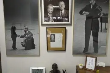  Endearing photo of Dr Suzuki to left of this collage