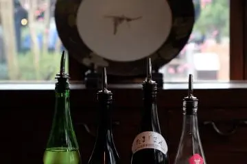 Sake tasting at Ishikawa Brewery.