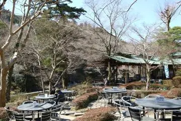 Outside seating area at Ozawa Brewery.