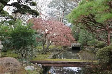 Beautiful garden at Tamura Sake Brewery.