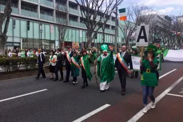 Leading the parade, Ireland's ambassador to Japan.