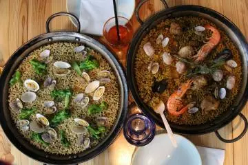 The popular paella of Spanish cuisine
