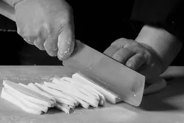 Detalles de elaboración de udon en Jyutaku Kobayashike