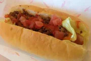 <p>The Taco Dog tastes more like a chili dog</p>