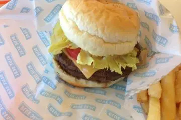 <p>The double cheeseburger is made entirely with fresh ingredients</p>