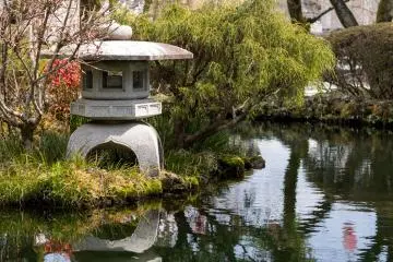 The Mirror Pond lies just before the shrine gates