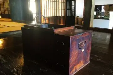 The irori fireplace in the family living quarters