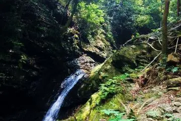 Another smaller waterfall and pool, seen from along the path to Tsugoe
