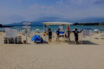 There are plenty of lifeguards patrolling the beach