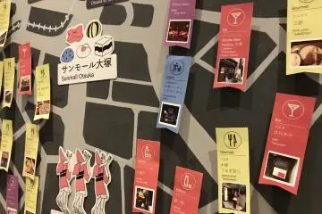 Close up of the map with things to do in the region
