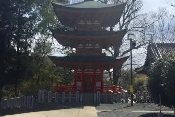 A three story pagoda for Fudomyo, one of the wisdom kings