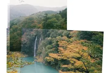 I needed to capture all these colors my eyes have never seen before. On a hiking trip, I stood in front of our first waterfall. Japan is not just full of busy moments that struggle to be embodied in more than a single tone. It's a country  where one could find the part of their soul that is lost after living too long in big cities, only a few hours drive away. We stood in front of this emerald waterfall somewhere in Tochigi, contemplating on how lucky we were to live in the age of color photography.