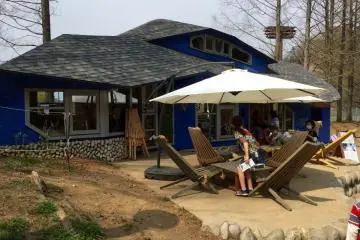 The new Cafe Puisto has cozy indoor and outdoor seating.
