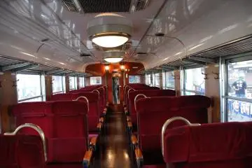 Retro look inside the train