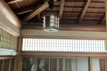 Interior view of tatami room with paper windows