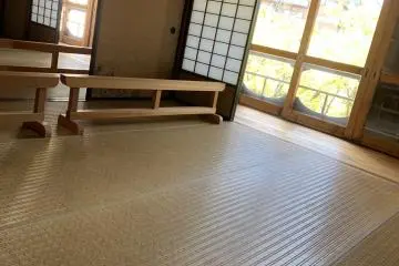 Custom made tatamis in the large central rooms