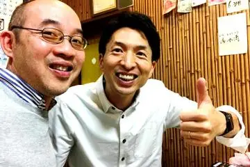 Masamitsu Fujita (right) owner of the Fujitaya Guestho