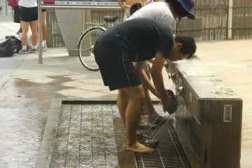Washing off after a long day