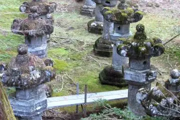 Rows of ancient lanterns in Nikko