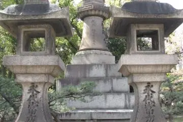 Lanterns at the entrance of Sumiyoshi Taisha, Osaka