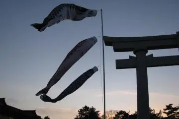 Beautiful graphics of traditional decorations against evening sky