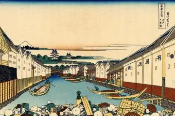 Rice brokers at the Nihonbashi Bridge