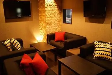 The spacious karaoke room 