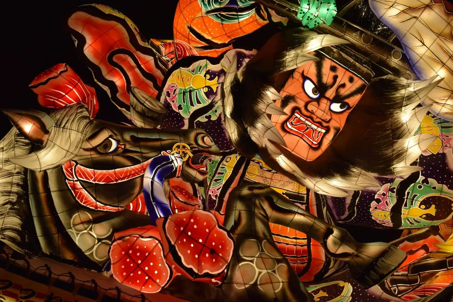 Floats at Aomori's Nebuta Wa Rasse Museum