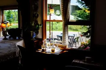 Looking out to the terrace