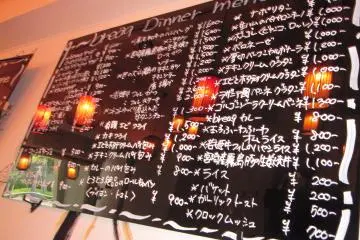 The menu boards on the walls are in a "chalkboard" design.