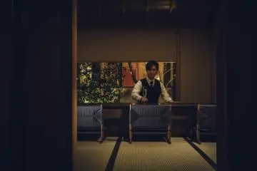 Tatami-matted bar room, designed by Kyoto master craftsman Sotoji Nakamura
