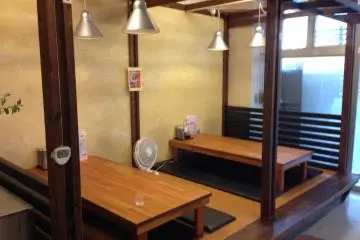 <p>There are two tatame mat tables as well as four traditional tables such as these</p>