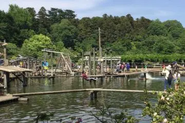 Try the zip line over the pond