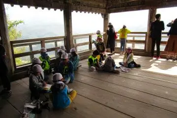 A group of schoolchildren