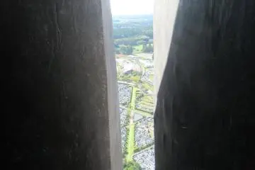 Narrow windows in the statue