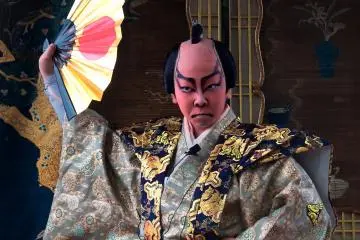 Dramatic makeup is used to great effect in kabuki