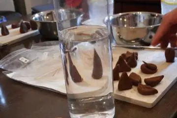 Adding water creates a dough-like texture that can be molded