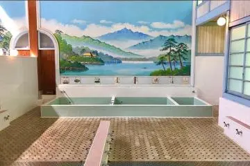 Detalles de la casa de baños pública "Kodakara-yu"