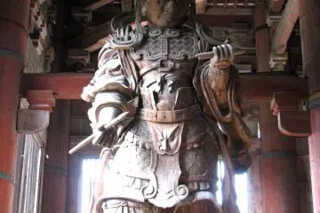 A huge Nio guardian in Todaiji, Nara