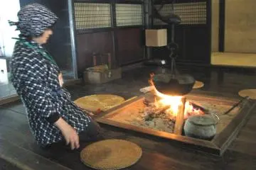 A traditional open hearth