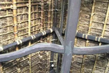 A roof made of bamboo and straw