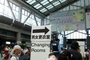 Direction to the changing rooms in West Hall