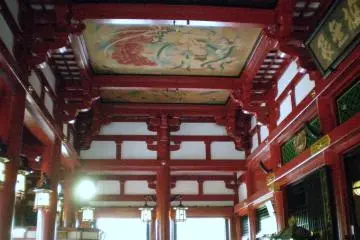 Sensoji Temple's ceiling artwork